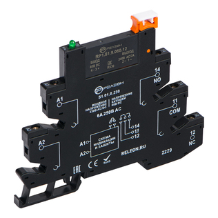 Интерфейсный модуль твердотельного реле (~/= 230В AC/DC) выходная цепь 1НО 2А, 48-280В AC; винтовые зажимы
