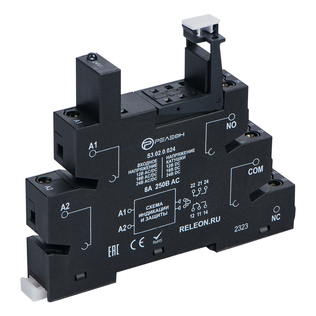 Розетка для реле серии RP3 с винтовыми зажимами; 8А (12-24В AC/DC)