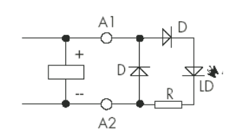 Модуль индикации и защиты; LED + Диод (+ A1) ( 28-60ВDC)