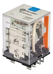 Силовое реле; 3 перекидных контакта 16А (= 24В DC) блокируемая кнопка проверки + светодиод