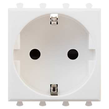 Розетка модульная, 2P+E, с з/ш, "Avanti", "Белое облако", 2 модуля