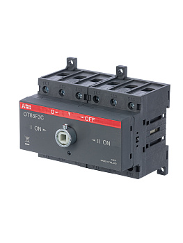 Реверсивный рубильник OT63F3C до 63А 3-полюсный для установки на DIN-рейку или монтажную плату (без ручки)