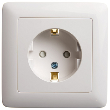 ХИТ С/У РОЗЕТКА с заземлением со шторками 16А, 250В, БЕЛЫЙ. Россия