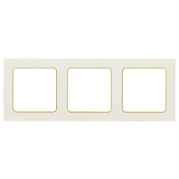 Стокгольм Рамка 3-местная белая с линией цвета зеленый EKF PROxima