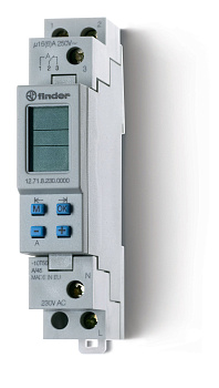 Реле времени цифровое недельное; программируется ПК (012.00); монтаж на рейку 35мм; 1СO 16A; питание 230В АC;