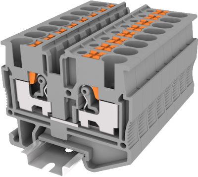 TPM2.5-2-GY Клемма мини TP 1-1 проходная, Push-in, сеч.2.5мм2, сер.