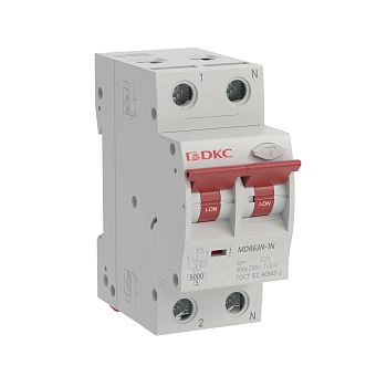 Автоматический выключатель дифференциального тока YON max типа MDR, 1P+N, 30mA, 16A, хар-ка C, 6kA, тип А