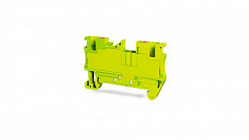 Клеммник на DIN-рейку с заземлением (Push-in) 2,5 мм.кв. (желто-зеленый); PFT 2,5 E