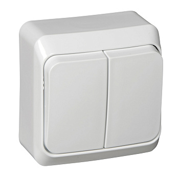 ЭТЮД О/У 2-клавишный ВЫКЛЮЧАТЕЛЬ 10 АХ, БЕЛЫЙ, Россия