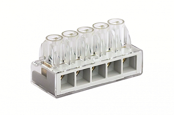 Клемма соединительная винтовая 1пол. 5конт. под жилы сечением 6кв.мм