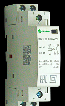 Модульный контактор 2НО контакта 20А (~/= 24В AC/DC)
