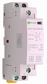Модульный контактор 1НО контакт 25А (~/= 230В AC/DC)