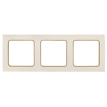 Стокгольм Рамка 3-местная белая с линией цвета шампань EKF PROxima
