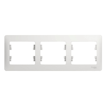 GLOSSA 3-постовая РАМКА, горизонтальная, БЕЛЫЙ