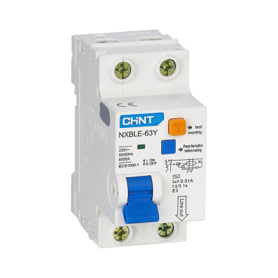 Диф. авт. выкл. NXBLE-63Y 1P+N 32А 30mA электронный тип AС, х-ка С, 4.5kA (R)(CHINT)