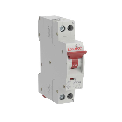 Компактный автоматический выключатель дифференциального тока YON max типа MDR, 1P+N, 100mA, 6A, хар-ка C, 6kA, тип А