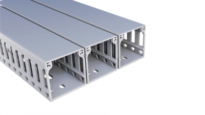Кабельный канал перфорированный с крышкой (6мм) 100x60мм, серый цвет (1 шт 2 м)